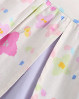 Floral Batwing Sleeves Colourblock Dress