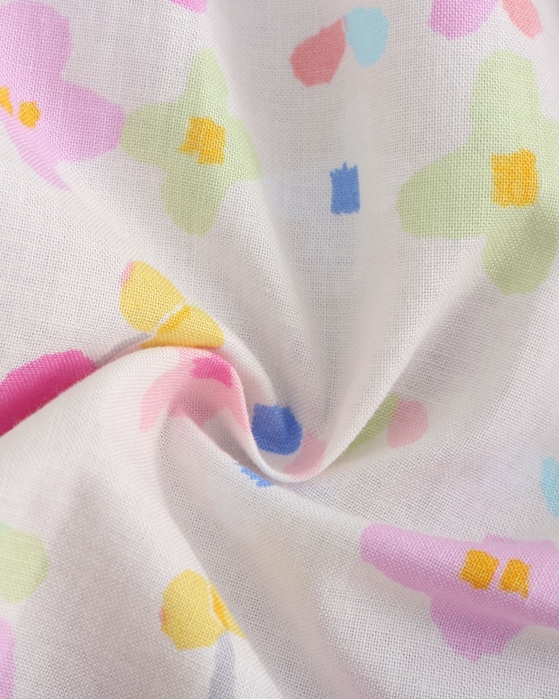 Floral Batwing Sleeves Colourblock Dress