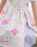 Floral Batwing Sleeves Colourblock Dress