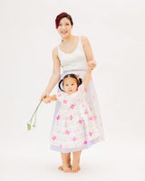 Floral Batwing Sleeves Colourblock Dress