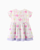 Floral Batwing Sleeves Colourblock Dress