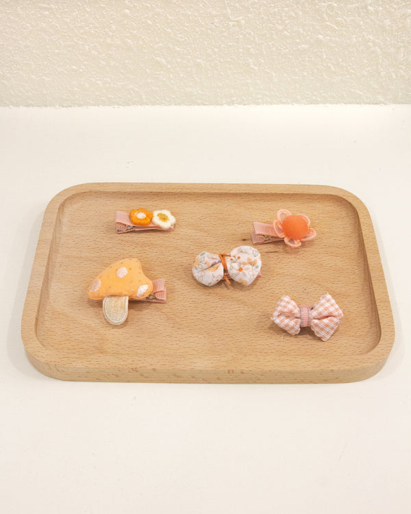 Orange Mushroom Hair Pins