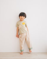 Boys kids clothing multi-pocket green playful tee for 2-7 years old. cotton made.