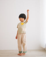 Boys kids clothing multi-pocket green playful tee for 2-7 years old. cotton made.