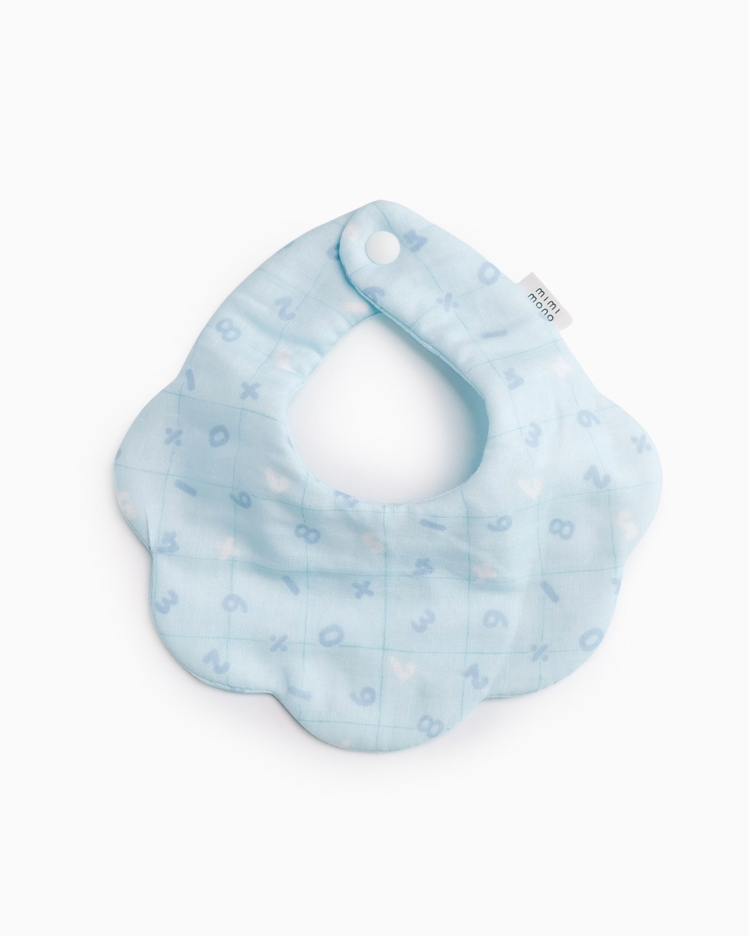 hand-made in Japan, double gauze cotton, blue cloud-shaped baby bib. Perfect for babies and newborn gifting for 0-24 months old.