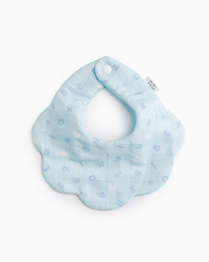 hand-made in Japan, double gauze cotton, blue cloud-shaped baby bib. Perfect for babies and newborn gifting for 0-24 months old.