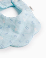hand-made in Japan, double gauze cotton, blue cloud-shaped baby bib. Perfect for babies and newborn gifting for 0-24 months old.