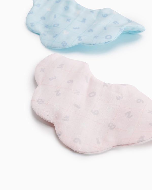 hand-made in Japan, double gauze cotton, pink and blue cloud-shaped baby bib. Perfect for babies and newborn gifting for 0-24 months old.