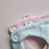 hand-made in Japan, double gauze cotton, pink and blue cloud-shaped baby bib. Perfect for babies and newborn gifting for 0-24 months old.