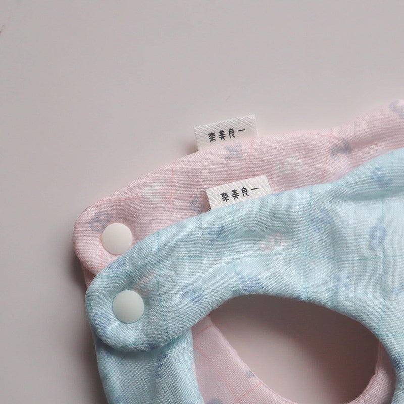 hand-made in Japan, double gauze cotton, pink and blue cloud-shaped baby bib. Perfect for babies and newborn gifting for 0-24 months old.