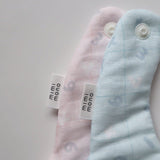 hand-made in Japan, double gauze cotton, pink and blue cloud-shaped baby bib. Perfect for babies and newborn gifting for 0-24 months old.