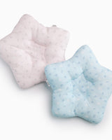 hand-made in Japan, double gauze cotton, pink and blue star-shaped baby pillow. Perfect for babies and newborn gifting for 0-24 months old.
