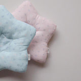 hand-made in Japan, double gauze cotton, pink and blue star-shaped baby pillow. Perfect for babies and newborn gifting for 0-24 months old.