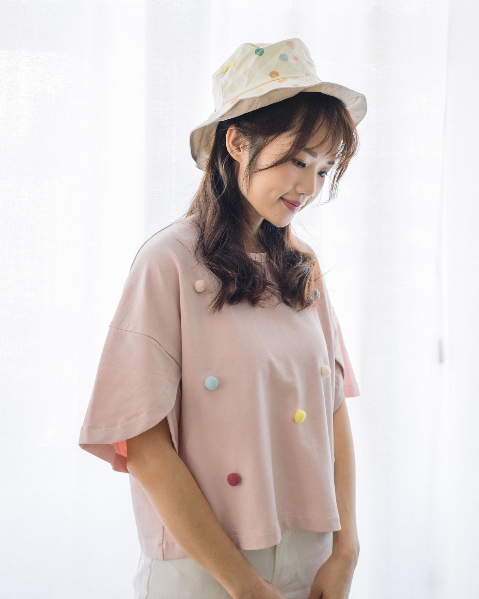 Polka Dots Reversible Bucket Hat