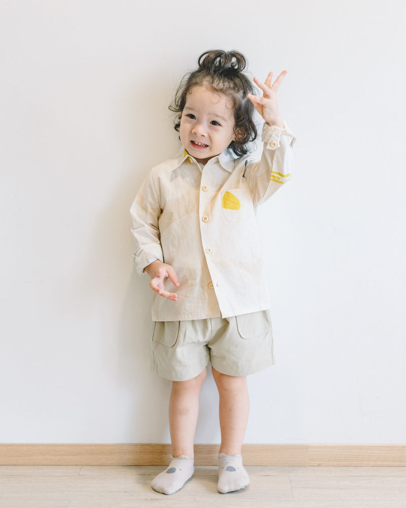 Stitching Pocket Shorts (Beige)