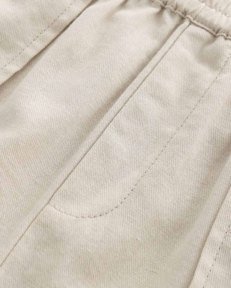 Stitching Pocket Shorts (Beige)