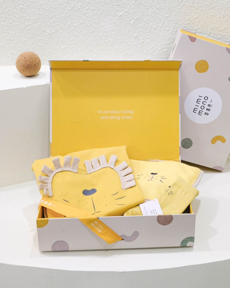 Zenleo Lion Baby Gift Set Newborn Baby Gift Hamper Yellow Cotton