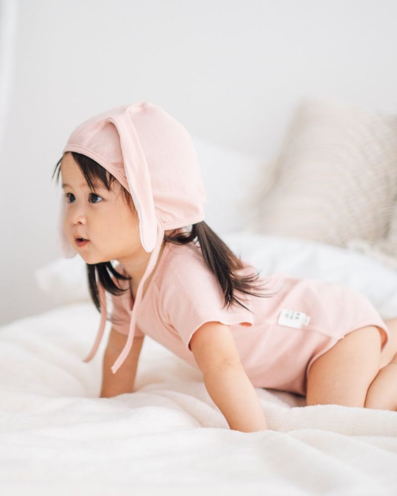 Bunny Romper with Bonnet (Pink)