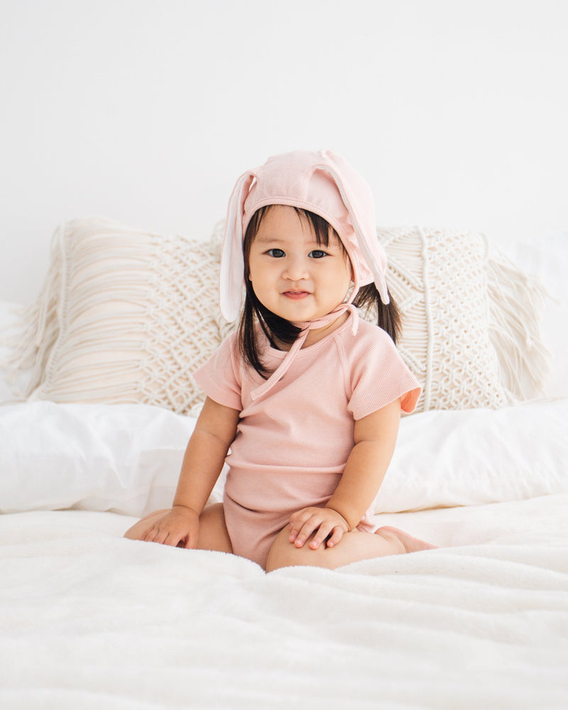Bunny Romper with Bonnet (Pink)